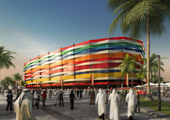 Qatar FIFA World Cup 2022 2 thumb 550x388 Qatar Unveils 5 Solar Stadiums for 2022 World Cup  