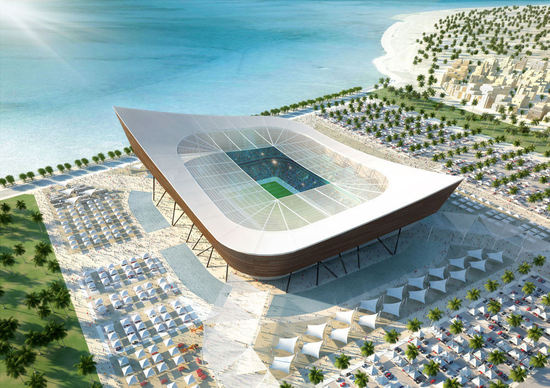 Qatar FIFA World Cup 2022 4 thumb 550x388 Qatar Unveils 5 Solar Stadiums for 2022 World Cup  