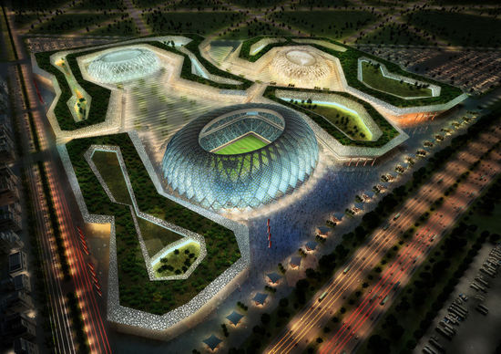 Qatar FIFA World Cup 2022 5 thumb 550x388 Qatar Unveils 5 Solar Stadiums for 
