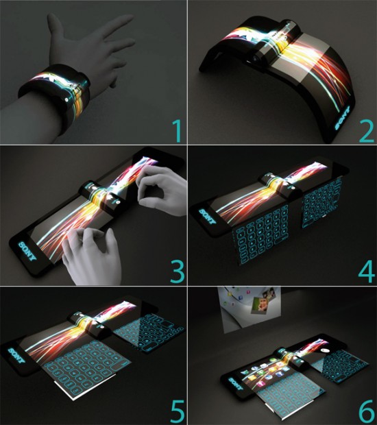 nextep1 550x620 Sony Unveils Futuristic Concept Computer Bracelet
