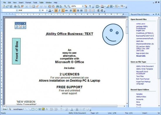 Abilit Write V5 550x395 Top 10 Word Processing Software