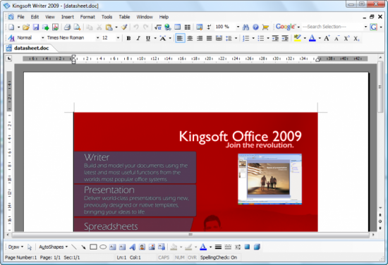 kingsoft write1 550x376 Top 10 Word Processing Software