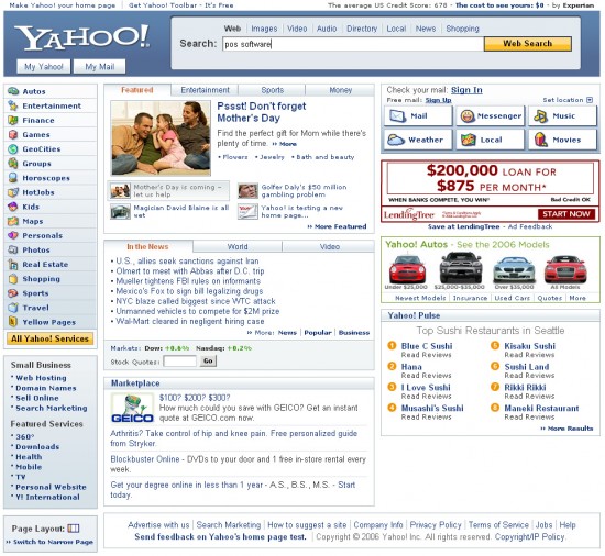 yahoo new design 550x506 Top 10 Search Engines