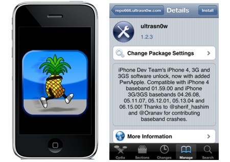 UltrasnOw 1.2.3 for iOS 4.3.3 Using Ultrasnow 1.2.3 to unlock iOS 4.3 ...