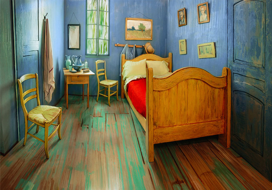 van gogh real life bedroom 1 600x420 Van Goghs Famous Bedroom Painting ...