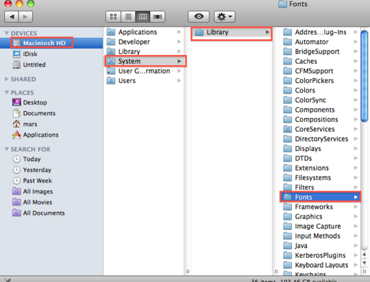 how to see library folder on mac