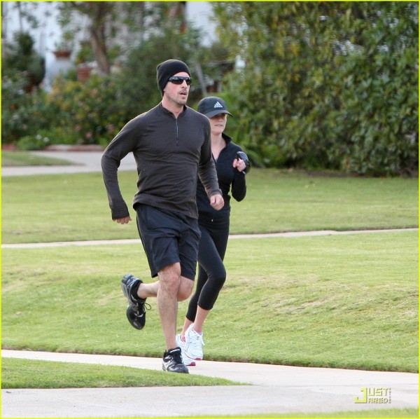 Recently engaged Reese Witherspoon jogging in Santa Monica with fiance Jim Toth.
