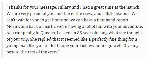 Astronaut Message To Clinton2