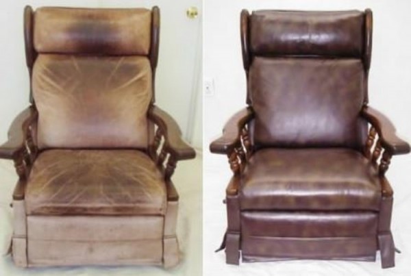 polished leather chair