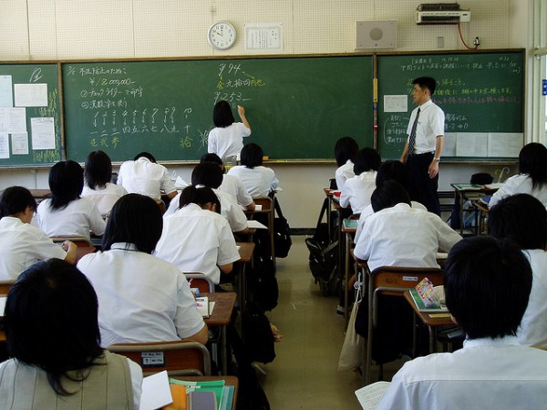 japanese students in class