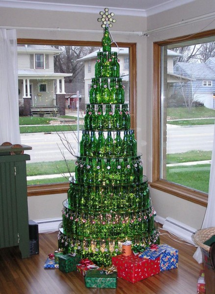 beer bottle christmas tree