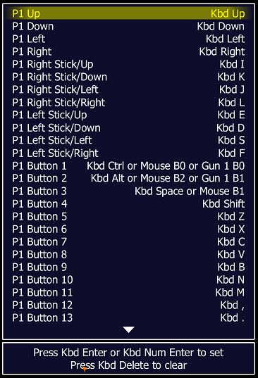 MAME - Controller map 2