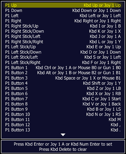 MAME - Controller map