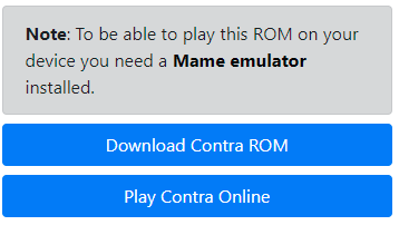 MAME - Download ROM - Contra