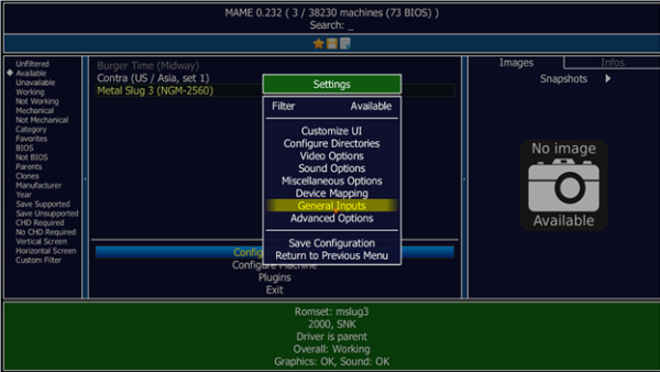 MAME UI 2 - inputs