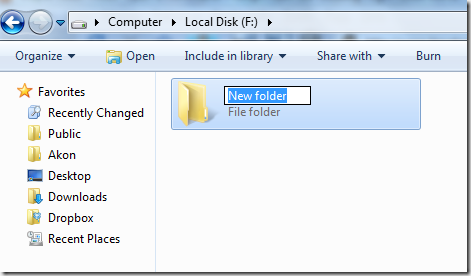Create a new folder with a shortcut key